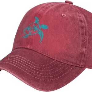 Women's Sea Turtle Baseball Cap Cotton Adjustable Distressed Sports Outdoor